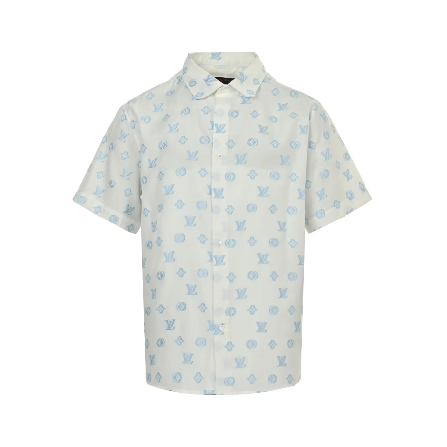 Louis Vuitton/Louis Vuitton 25ss jacquard all-over printed presbyopia short-sleeved shirt